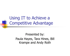 Using IT to Achieve a Competitive Advantage