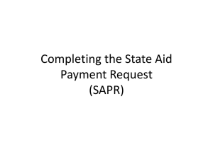 Completing the State Aid Payment Request