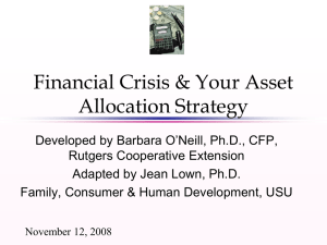 Financial Crisis & Your Asset Allocation Strategy