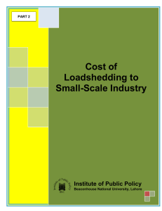 Cost of Loadshedding to Small Scale Industry