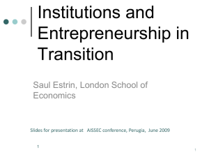 Institutions and Entrepreneurship in Eastern Europe