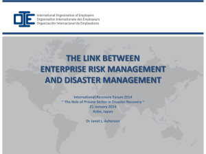 The Link between Enterprise Risk Management and Disaster