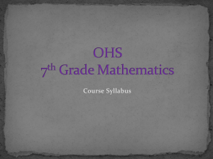 OHS 7th Grade Mathematics