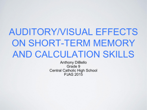 Anthony DiBello CCHS Auditory Visual Effects on Short
