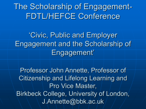 Annette - The Scholarship of Engagement for Politics