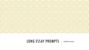Long Essay Prompts