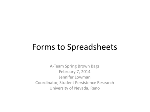Forms to Spreadsheets - University of Nevada, Reno