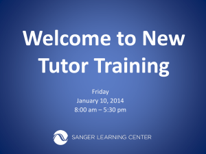 New Tutor Training Spring 2014