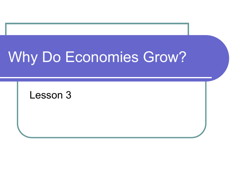 Why Do Economies Grow