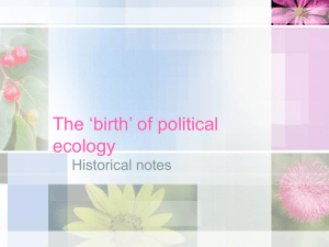 The 'birth' of political ecology