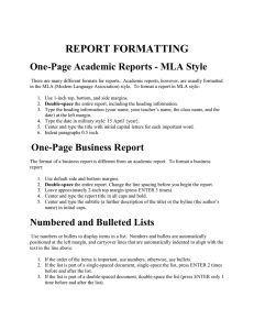 One-Page Academic Reports - MLA Style - BBrown-CS3