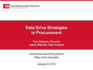 Data Driven Strategies In Procurement – 01-22-2015