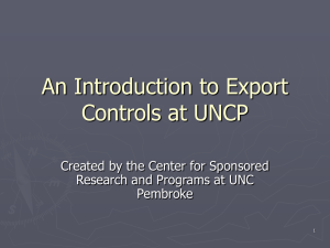 Overview of Export Controls: An Interactive Presentation