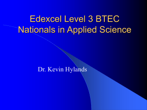 Edexcel Level 3 BTEC Nationals in Applied Science