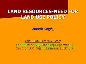 land resources-need for land use policy
