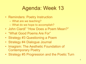 Week 12-Intro to Poetry Instruction