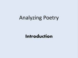 Week 1-Introduction-Analyzing Poetry