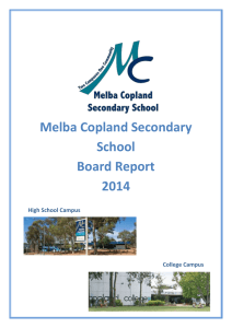 Melba Copland Secondary School 2014 Annual School Board Report