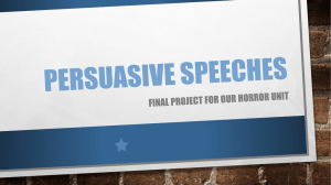 Persuasive Speeches - Mr. Yergert's 8th Grade English