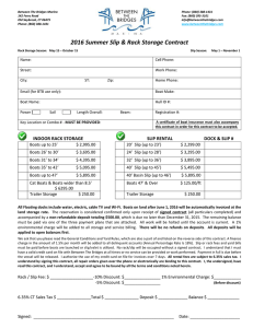 North Yard Slip/Rack Rental Contract