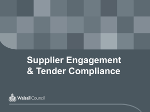 supplier engagement & tender compliance – walsall council