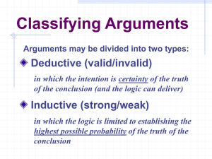 PowerPoint Presentation - Classifying Arguments