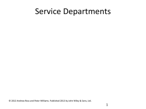 Chapter 10 Service departments
