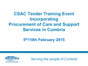 Procurement of Care and Support Services in Cumbria