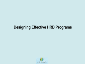 Designing Effective HRD Programs