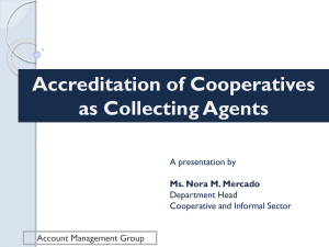 Briefing on Accreditation of Cooperatives