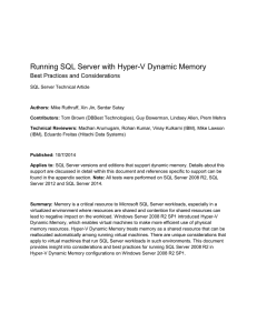 Running SQL Server with Hyper-V Dynamic Memory