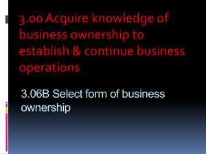 Types of Business Ownership PPT