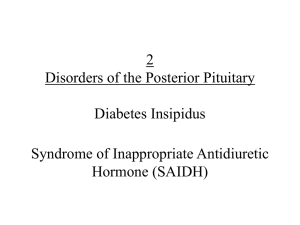 Diabetes Insipidus Syndrome of Inappropriate Antidiuretic Hormone