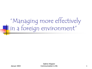 Managing more effectively in a foreign environment