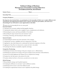 Management (International Business) Internship Learning Objectives