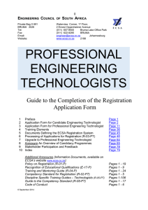 Candidate and Professional Engineering Technologist