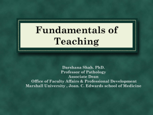 Fundamentals of Teaching - Joan C. Edwards School of Medicine