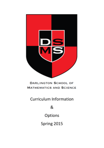 Curriculum Information & Option Choices Spring 2012