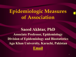 Epidemiologic Measures of Association Session Objectives