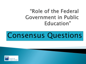 The Role of the Federal Government in Public Education Consensus