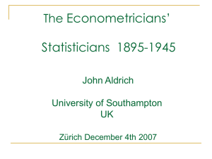 Econometricians' Statitistcians - Economics