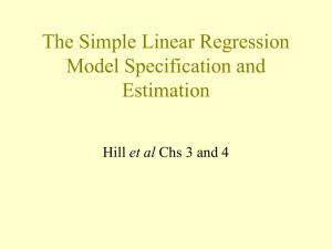 The Simple Linear Regression Model Specification and Estimation