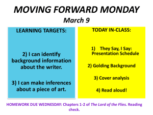 MOVING FORWARD MONDAY March 9
