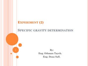 (2) Specific gravity determination By