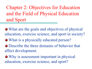 Objectives for Education and the Field of Physical Education and Sport