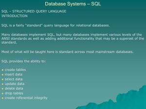 Database Systems – Set Theory