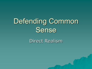 Defending Common Sense - The Richmond Philosophy Pages