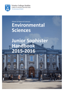 Junior Sophister Course Handbook 2015-2016