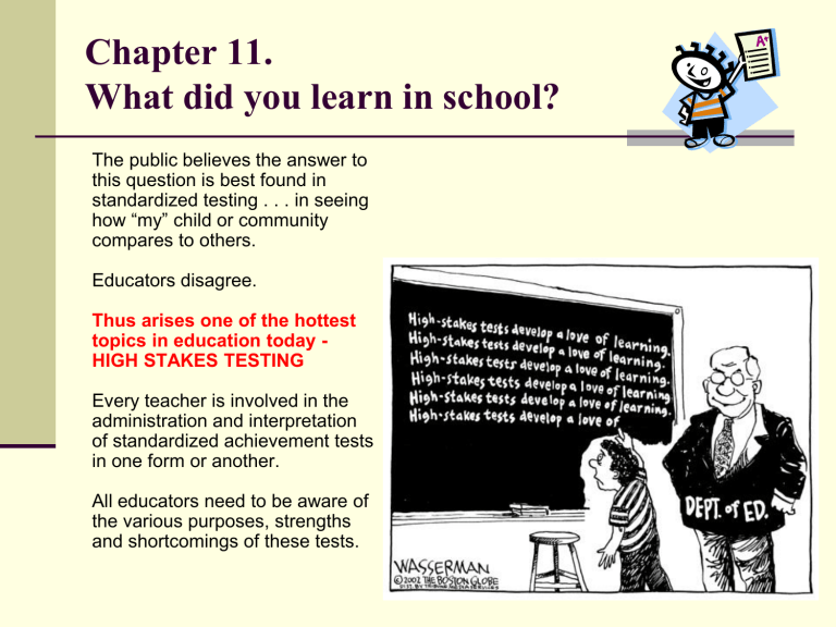Ch 11 Standardized Tests I Achievement Tests