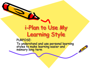 i-Plan to Utilize My Learning Style